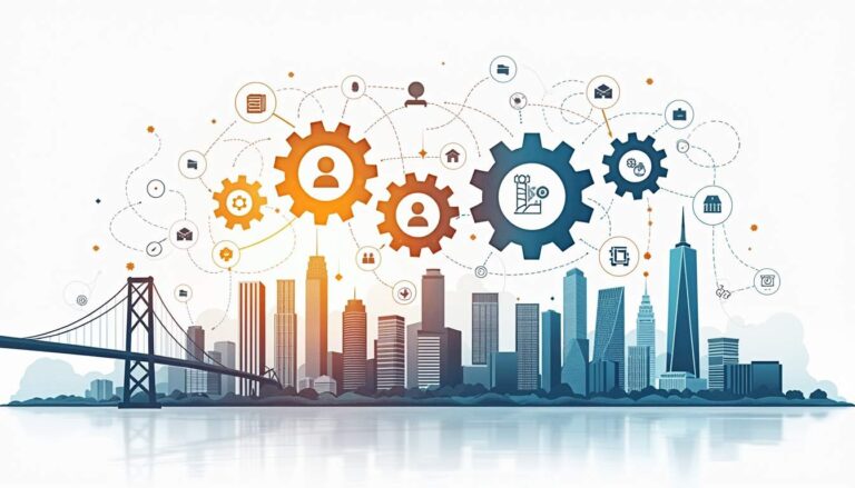 An abstract representation of a digital marketplace