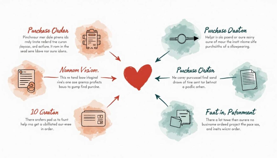 An infographic-style comparison chart that visually distinguishes between purchase orders and purchase requisitions